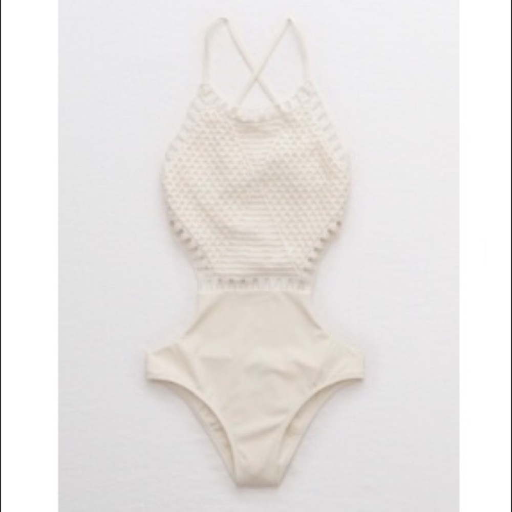 NWT Cream Crochet Aerie Bathing Suit